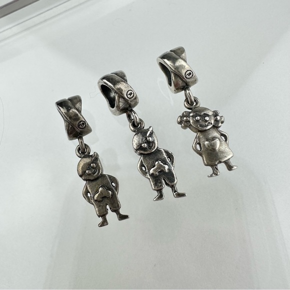 Vintage Signed RL Italy 925 Silver Child Boy Girl Charms - Picture 7 of 12